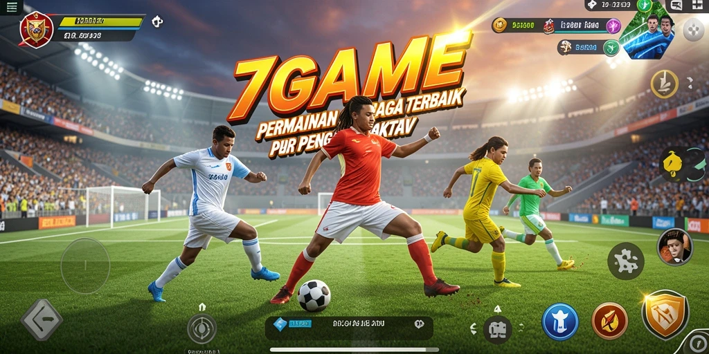 Screenshot menunjukkan aksi permainan olahraga yang menegangkan di 7GAME.