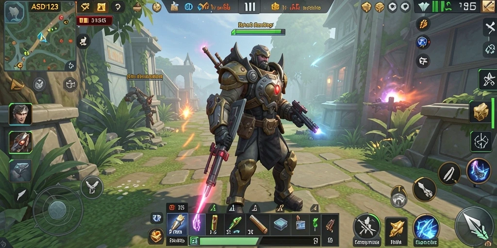 Tampilan gameplay dinamis dari ASD123 yang mendebarkan.
