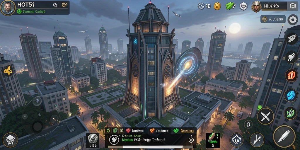 Tampilan gameplay HOT51 yang menegangkan dalam pertahanan menara.