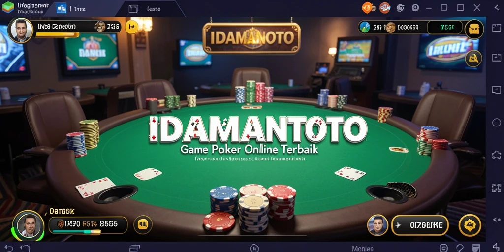 Tampilan utama gameplay Poker di IDAMANTOTO yang menarik.
