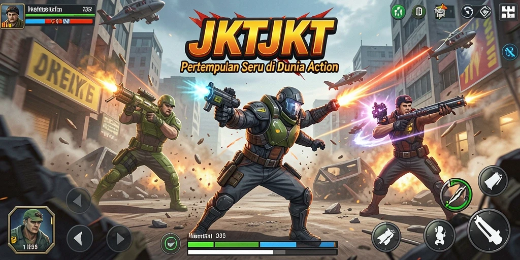 Gameplay seru di JKTJKT dengan pertarungan mendebarkan.