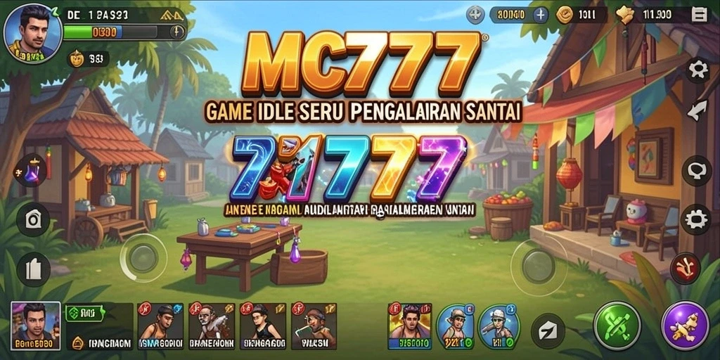 Screenshot gameplay MC777 menampilkan dunia Idle yang menarik dan karakter unik.