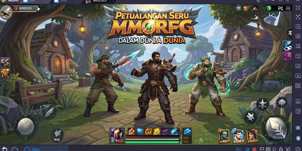 Screenshot gameplay MODE303 yang menunjukkan aksi seru MMORPG.