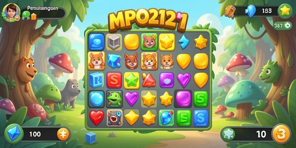 Tampilan gameplay seru dalam MPO2121 Match-3 yang menantang.