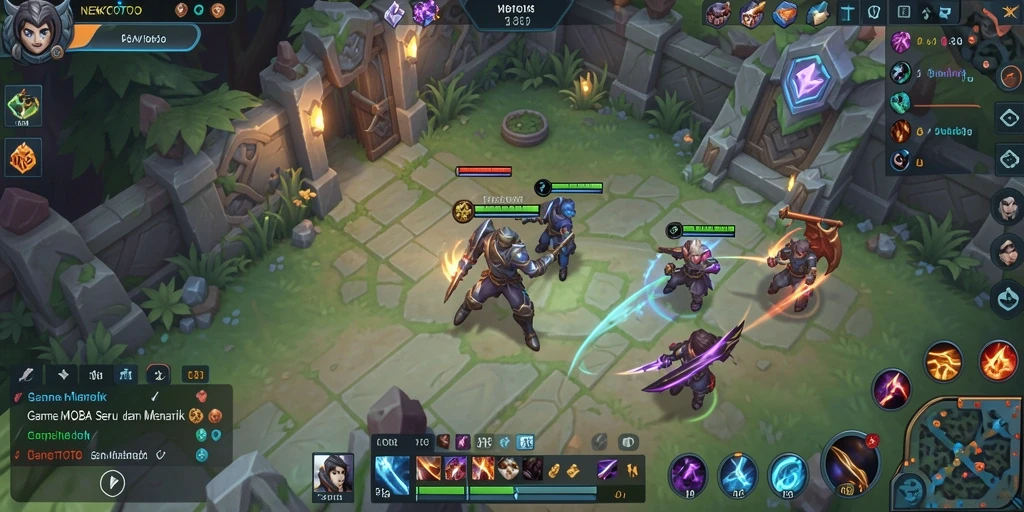 Tangkapan layar gameplay seru di NEKOTOTO dengan aksi MOBA yang mendebarkan.