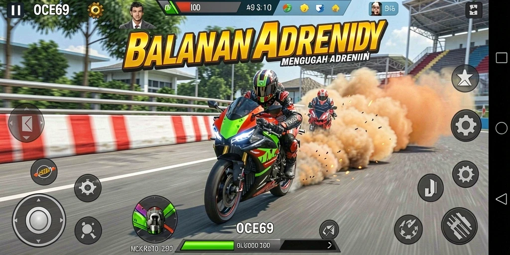 Visual menakjubkan dari balapan motor di OCE69 yang penuh aksi.