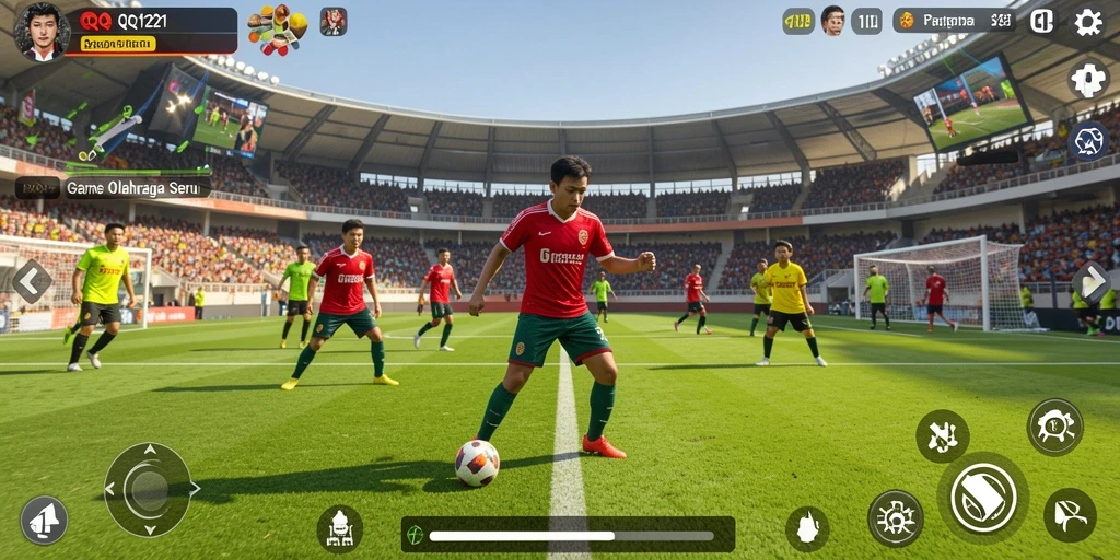 Screenshot gameplay QQ1221 menampilkan aksi seru dalam olahraga.