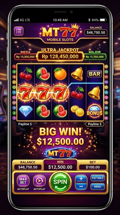 Screenshot fitur unggulan pada aplikasi mt777.